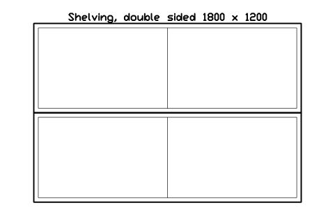 Preview of the Shelving, double sided 1800 x 1200 symbol, block WHL_SHELF_DOUBLE_1800