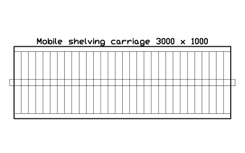 Preview of the Mobile shelving carriage 3000 x 1000 symbol, block WHL_SHELF_MOBILE