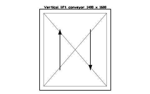 Preview of the Vertical lift conveyor 1400 x 1600 symbol, block WHL_VERTICAL_LIFT