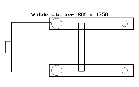 Preview of the Walkie stacker 800 x 1750 symbol, block WHL_WALKIE_STACKER