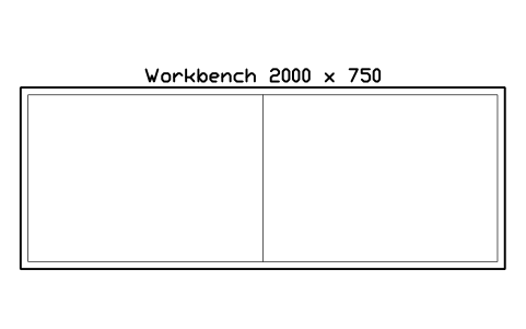 Preview of the Workbench 2000 x 750 symbol, block WHL_WORKBENCH_2000