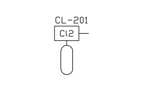 Prévia do símbolo Chlorinator (gas), bloco WTR_CHLORINATOR