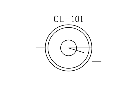 Prévia do símbolo Clarifier, circular, plan, bloco WTR_CLARIFIER_PLAN