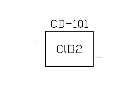 Prévia do símbolo Chlorine dioxide generator, bloco WTR_CLO2_GEN