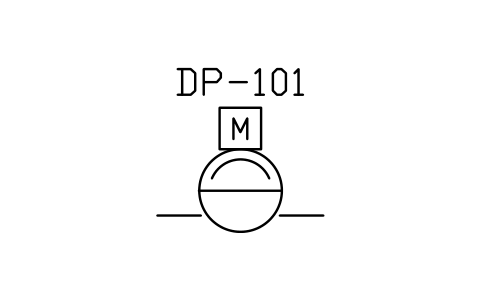 Prévia do símbolo Dosing pump, diaphragm, bloco WTR_DOSE_PUMP