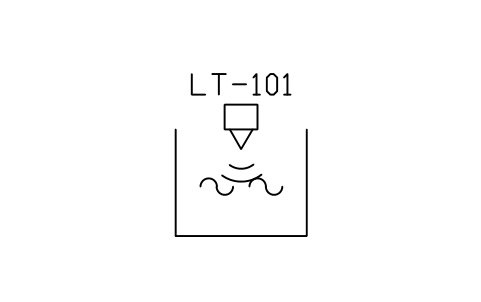 Prévia do símbolo Level sensor, ultrasonic, bloco WTR_LEVEL_US