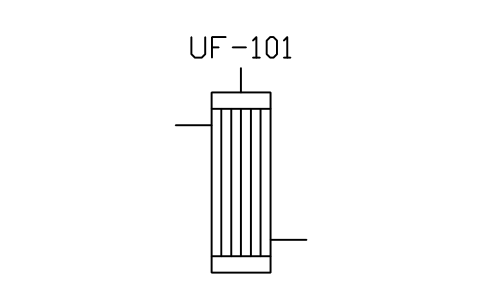 Prévia do símbolo Membrane module, UF / MF, bloco WTR_MEMB_UF