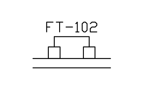 Prévia do símbolo Flow meter, ultrasonic clamp-on, bloco WTR_METER_US