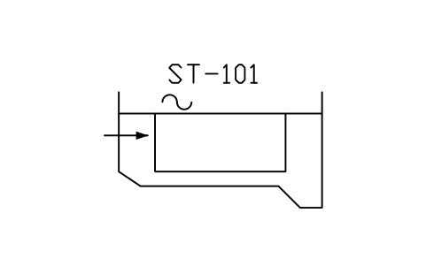 Prévia do símbolo Settling tank, rectangular, bloco WTR_SETTLER_RECT