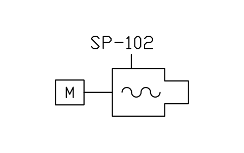 Prévia do símbolo Sludge pump, progressive cavity, bloco WTR_SLUDGE_PUMP