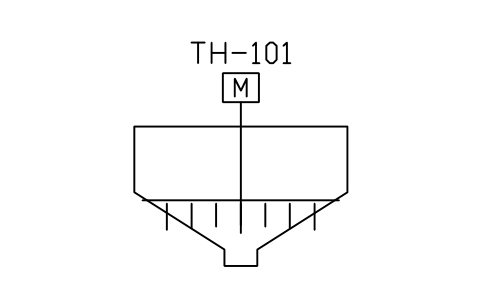 Prévia do símbolo Gravity thickener, bloco WTR_THICKENER