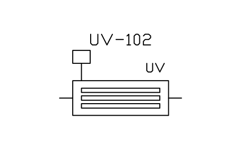Prévia do símbolo UV reactor, closed, bloco WTR_UV_CLOSED