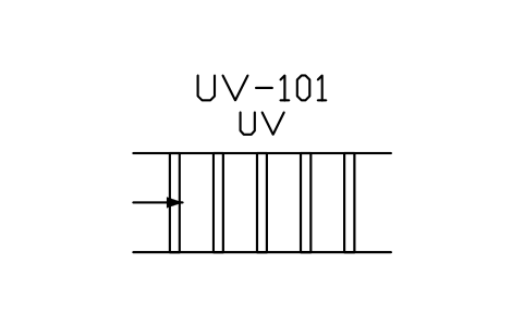 Prévia do símbolo UV disinfection, open channel, bloco WTR_UV_OPEN