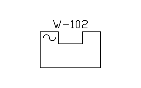 Prévia do símbolo Weir, rectangular, bloco WTR_WEIR_RECT