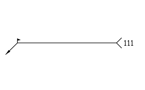 Anteprima del simbolo B left: line, field weld, blocco WLI_B_L_LINE_FIELD
