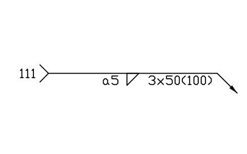 Anteprima del simbolo B right: Fillet, arrow side, blocco WLI_B_R_FILLET_ARROW