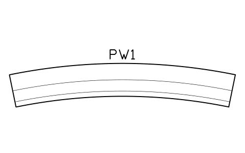 Anteprima del simbolo Panca curva, 6000, raggio 15000, blocco WSP_PEW_CURVE_6000