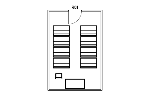 Anteprima del simbolo Piccola cappella, 4800 x 7200, blocco WSP_ROOM_CHAPEL_S